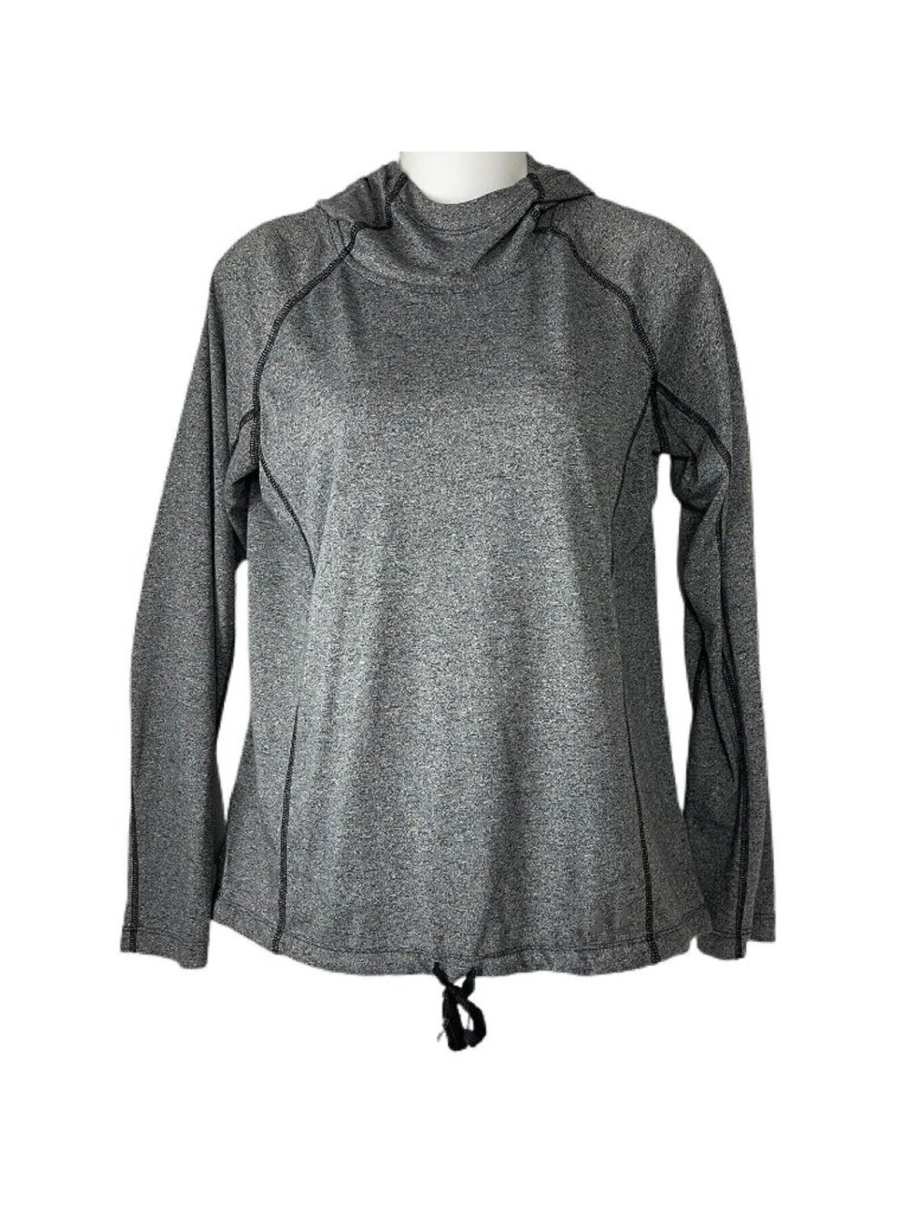 Under Armour Womens Long Sleeve Gray Hooded Shirt Small HeatGear Loose Fit